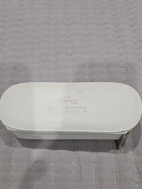 Lacoste White Leather Zip Eyewear Case